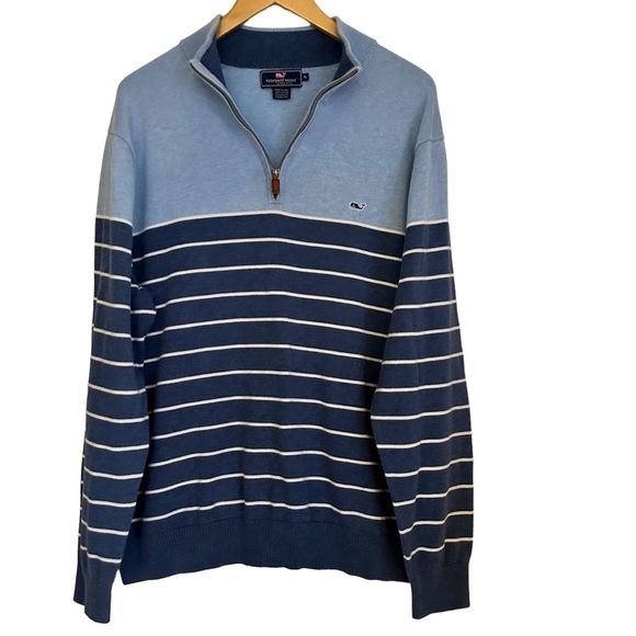 Vineyard Vines Mens Cotton Sweater Blue Whale Pullover - Picture 1 of 4